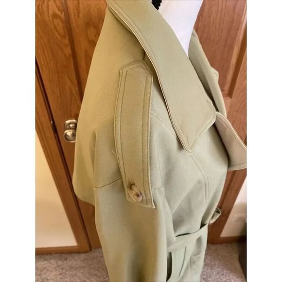FXQ Magpie Women's Green Belted Trench Coat Jacket size M - Picture 7 of 12